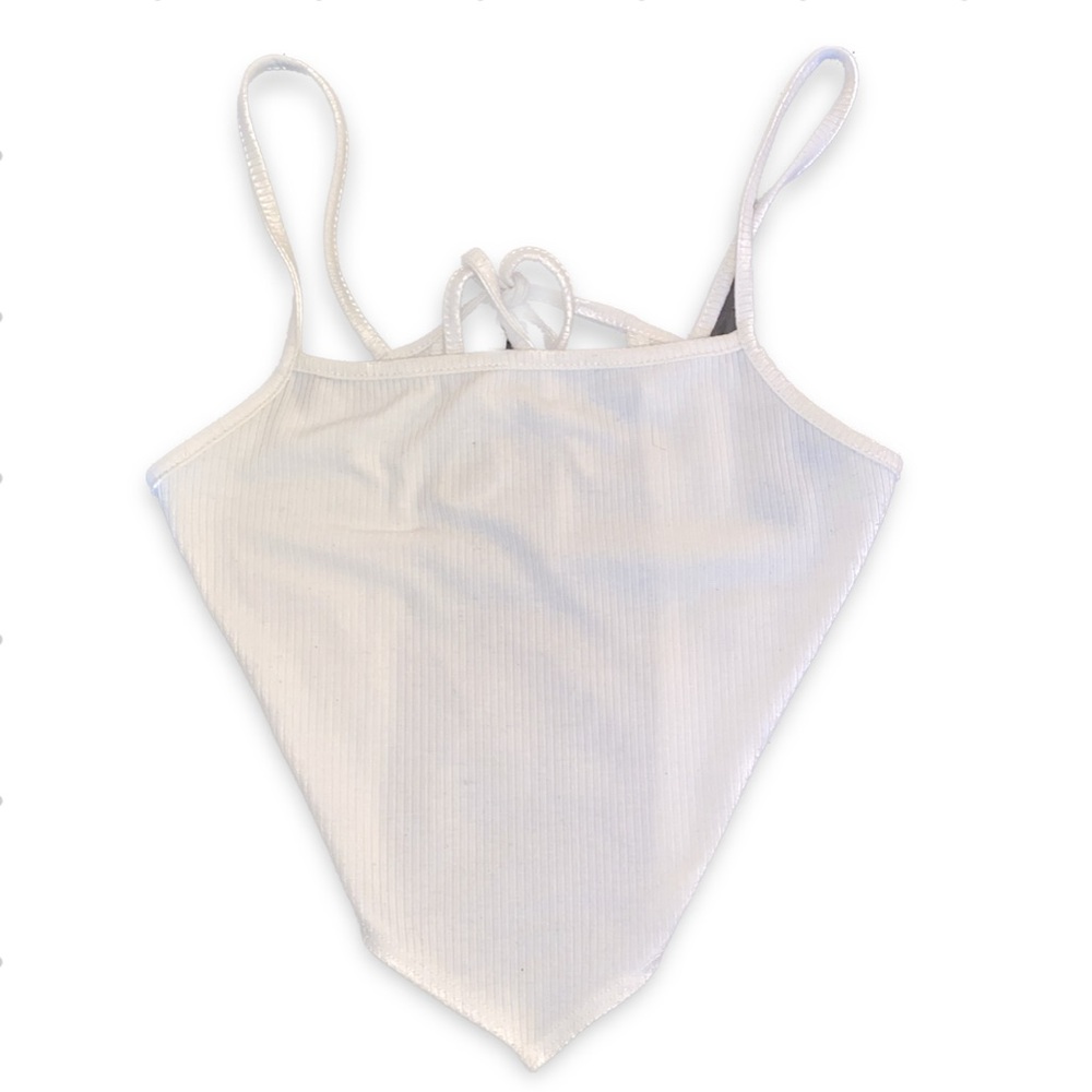White Open Back Bandana Crop Top
